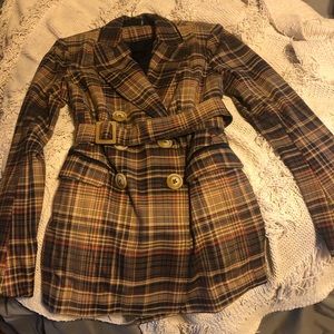 Free People Plaid Coat